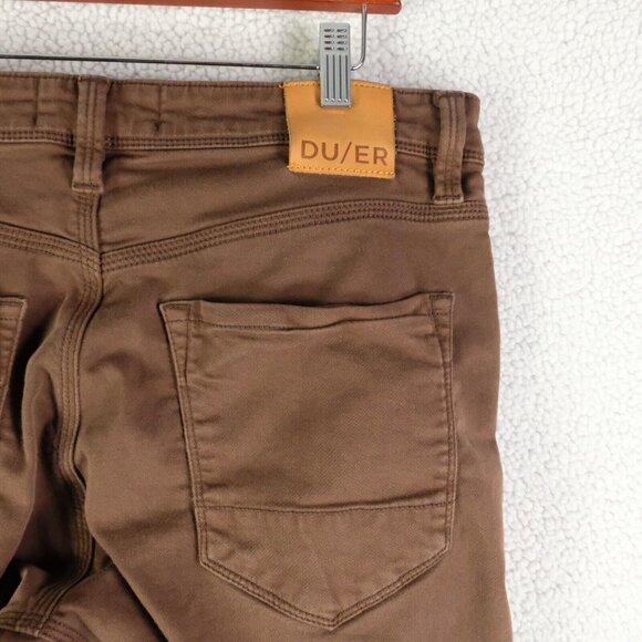 DUER Jeans Mens 32X34 Brown N2X Relaxed Tapered Performance Denim Stretch - Picture 5 of 14